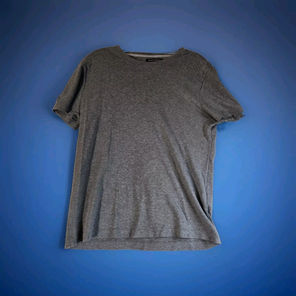 Banana Republic Luxespun Womens Heather Gray Short Sleeve Knit Shirt Top Sm‎